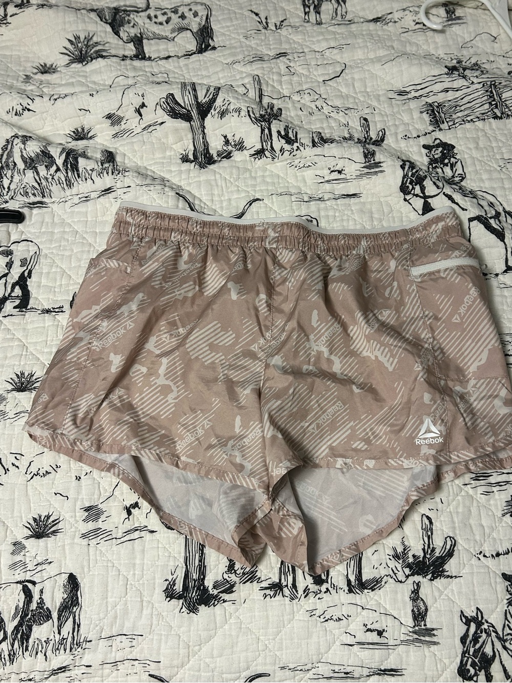 Reebok Light Brown camo pattern Running Shorts